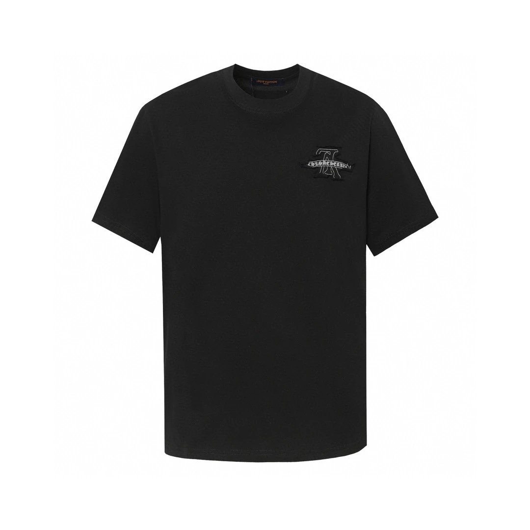 Louis Vuitton LV T-shirt Front patch with Sanskrit text on the back logo round Neck Short Sleeve25ss New Pure Cotton Unisex Style T T-shirt OS Loose Fit Base Shirt Short Sleeve T-Shirt Top