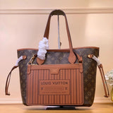 Louis Vuitton LV Women's Bag Top version 【Neverfullmm Handbag】m12061Presbyopic/Brown m11946Presbyopic Neverfull Double-Sided Tote Bag Classic Presbyopic Tote Bag Women's Bag New Presbyopic Double-Sided Large Shopping Bag Mother and Child Bag M12099Mini Do