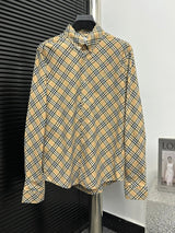 Burberry Shirt 24ss New Embroidered Plaid Cotton Long Sleeve Shirt Unisex Versatile Business Casual Slim Fit Jacket