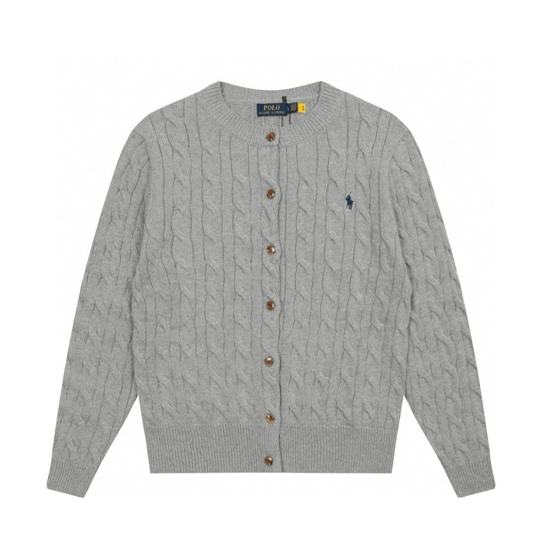 Ralph Lauren Sweater Top Version Standard Coarse Twisted Cable-Knit Sweater Classic Cotton Cardigan Sweater