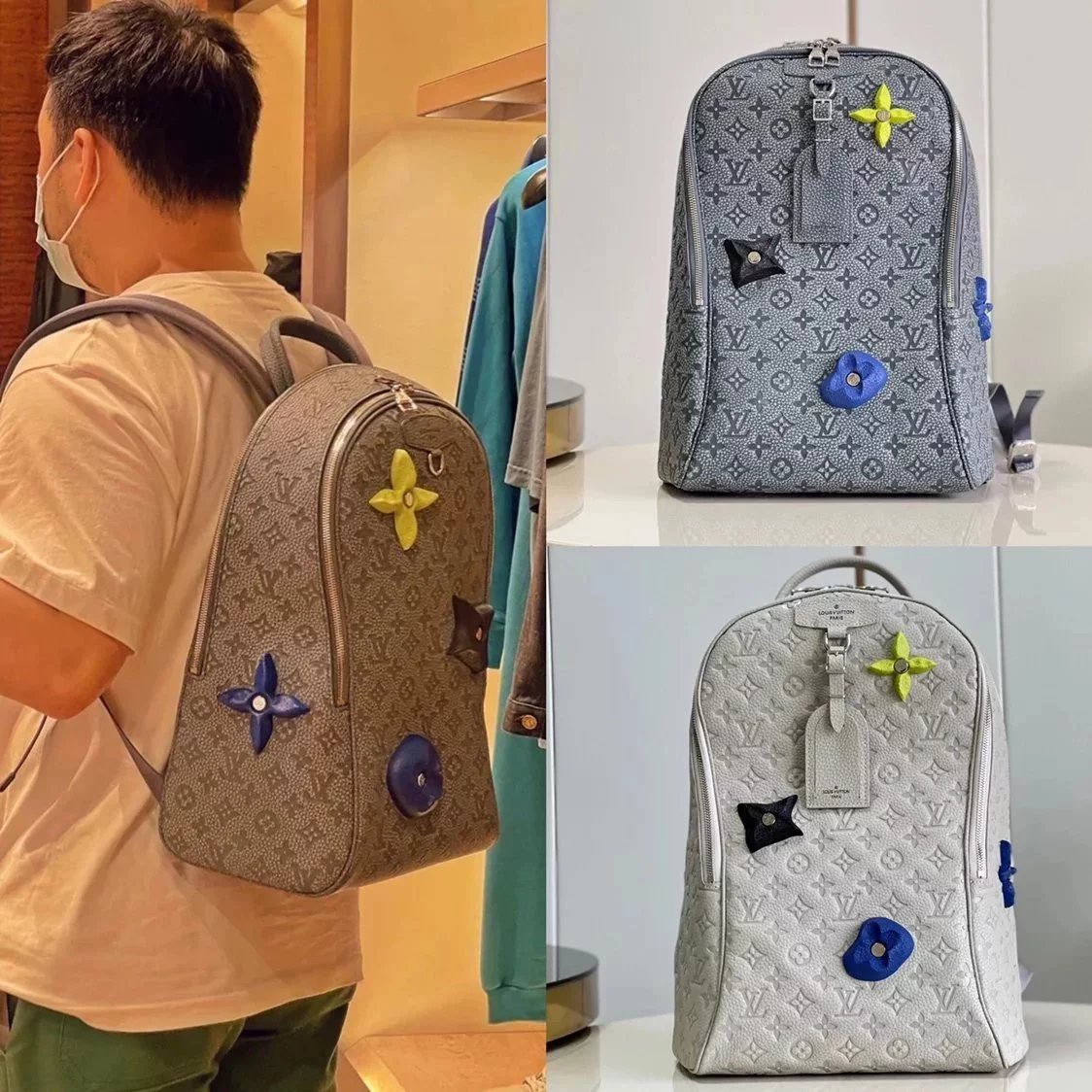 Louis Vuitton LV Backpack Top version 【Version】2022New ELLIPSE Backpack M20877Gray2022Autumn and Winter Series Set Rock Climbing Theme Cow Leather Dip Dyed Chunky Color Rock Climbing Backpack Schoolbag Hiking Backpack Travel Bag