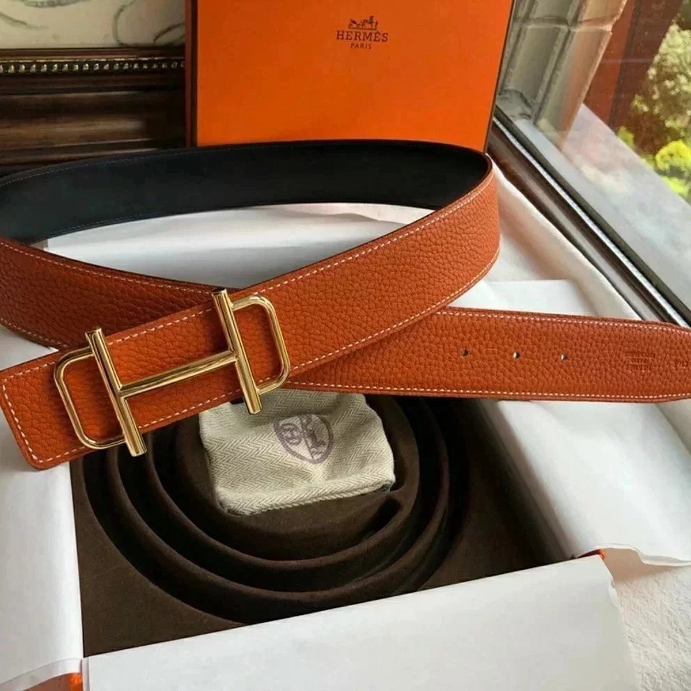 Hermes Belt Top version Brand New Full Set Belt Men's and Women's Genuine Leather Business Casual H Letter Buckle Belt