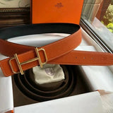 Hermes Belt Top version Brand New Full Set Belt Men's and Women's Genuine Leather Business Casual H Letter Buckle Belt
