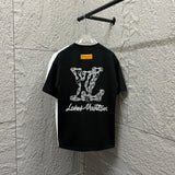 Louis Vuitton LV T-shirt Classic Totem Letter Embroidery Crew Neck Short Sleeve Pure Cotton T T-shirt ins Unisex Simple Summer New Casual Base Shirt T-Shirt