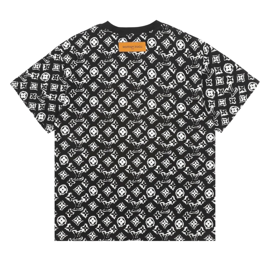 Louis Vuitton LV T-shirt Full Print Retro Vintage Floral logo round Neck Short Sleeve25ss New Pure Cotton Unisex Style T T-shirt OS Loose Fit Base Shirt Top Half Sleeve T-Shirt
