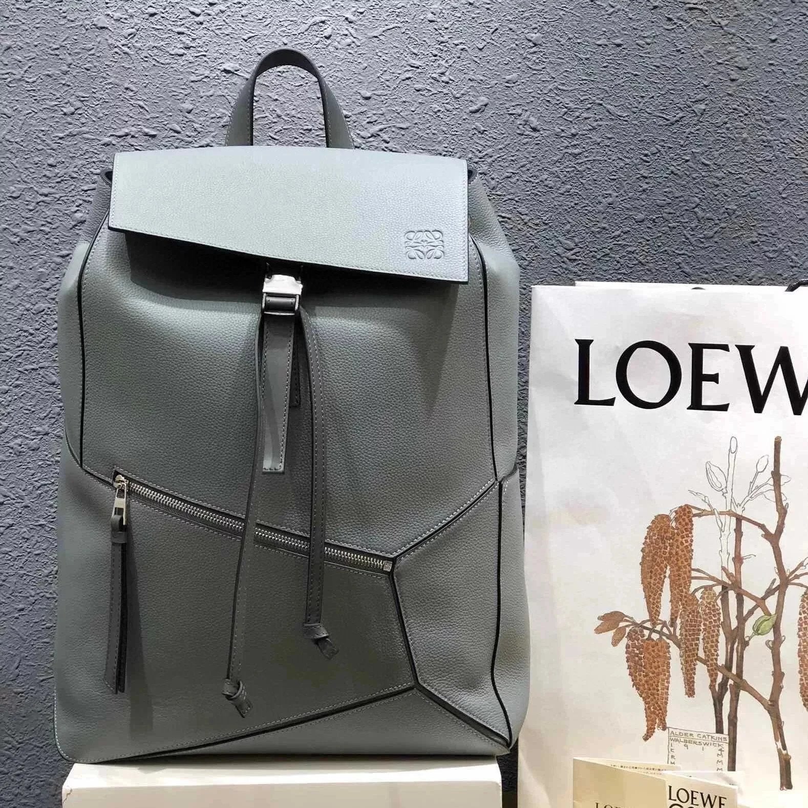LOEWE Backpack Top version 【Premium Version】puzzlebackpack Series Leather Patchwork Genuine Goods Calfskin Backpack Unisex Backpack Bag Backpack Schoolbag Travel Bag