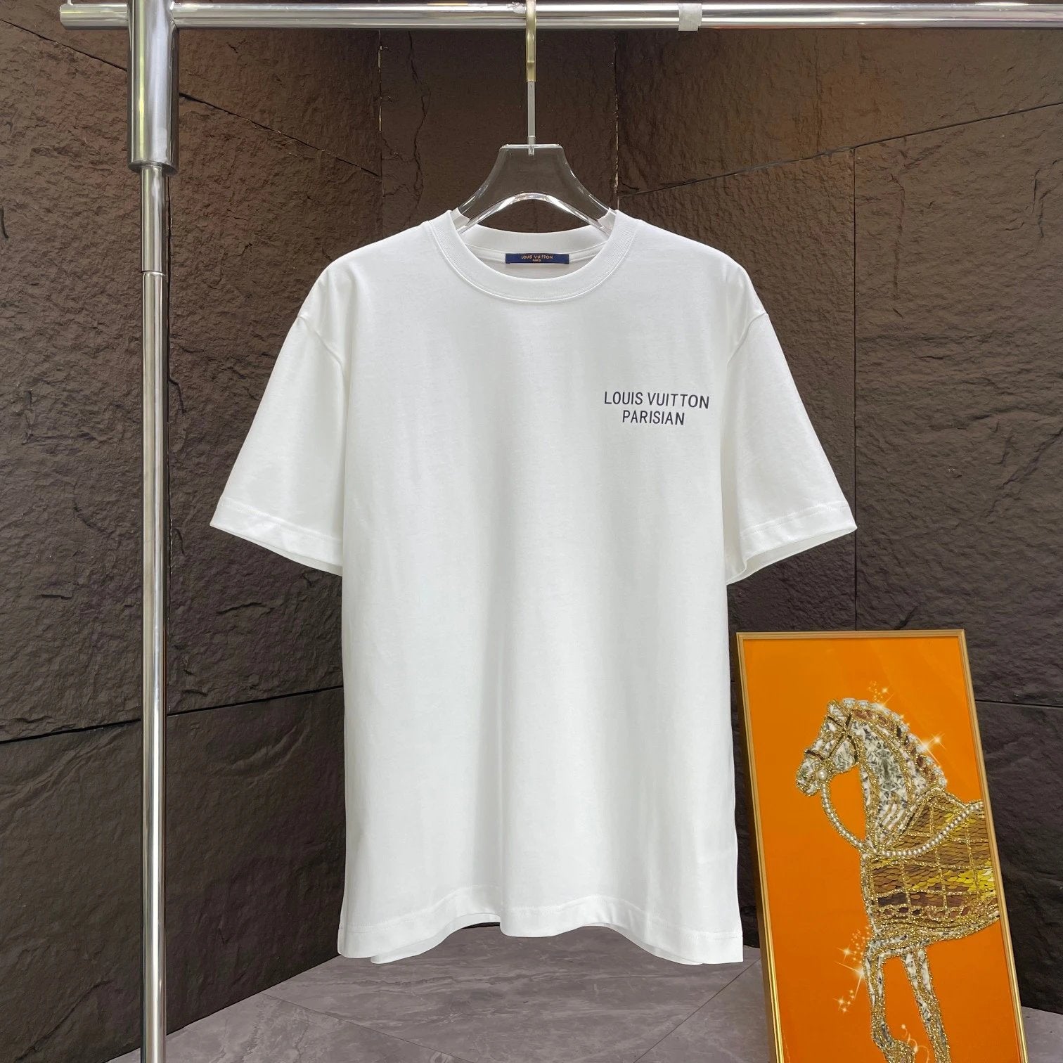 Louis Vuitton LV T-shirt Chest Letter Print logo round Neck Short Sleeve25ss New pure cotton T Unisex T-Shirt OS Drop Shoulder Loose Fit Base Shirt Top T-Shirt Short Sleeve