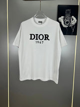 Dior T-shirt Chest Letter Embroidery logo round Neck Short Sleeve25ss New Pure Cotton Unisex Style T T-shirt OS Loose Fit Base Shirt Top Half Sleeve T-Shirt