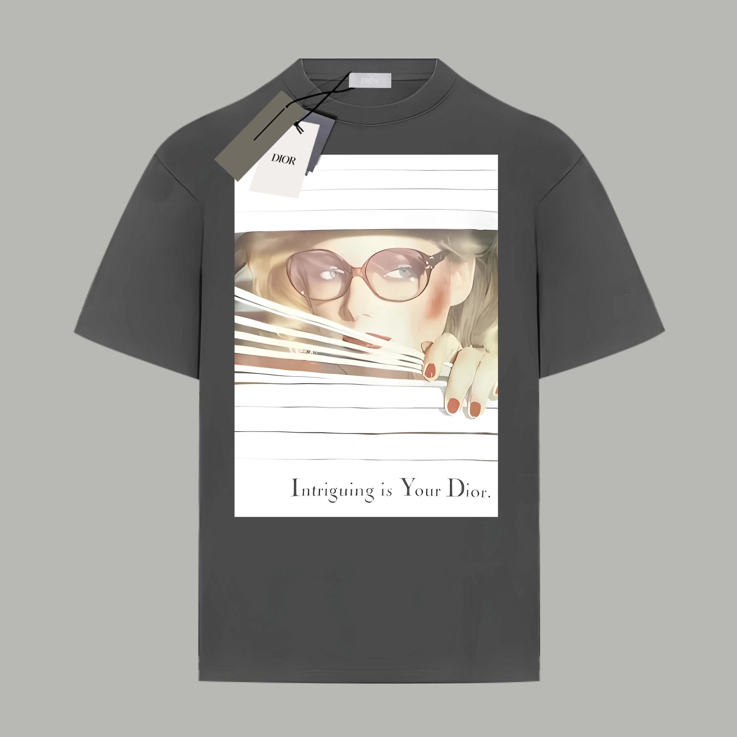 Dior T-shirt Chest Oil Painting Portrait Print logo round Neck Short Sleeve25ss New pure cotton T Unisex T-Shirt OS Loose Fit Base Shirt Top Half Sleeve T-Shirt