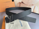 Louis Vuitton LV Belt Top version 【Counter Quality】The Most New Belt4.0cm Men's Belt Men's Leather Belt with Classic Presbyopic Checkerboard Plaid Belt with Genuine Goods Packaging in and out of the Counter No Problem Versatile Casual Fashion Formal Wear
