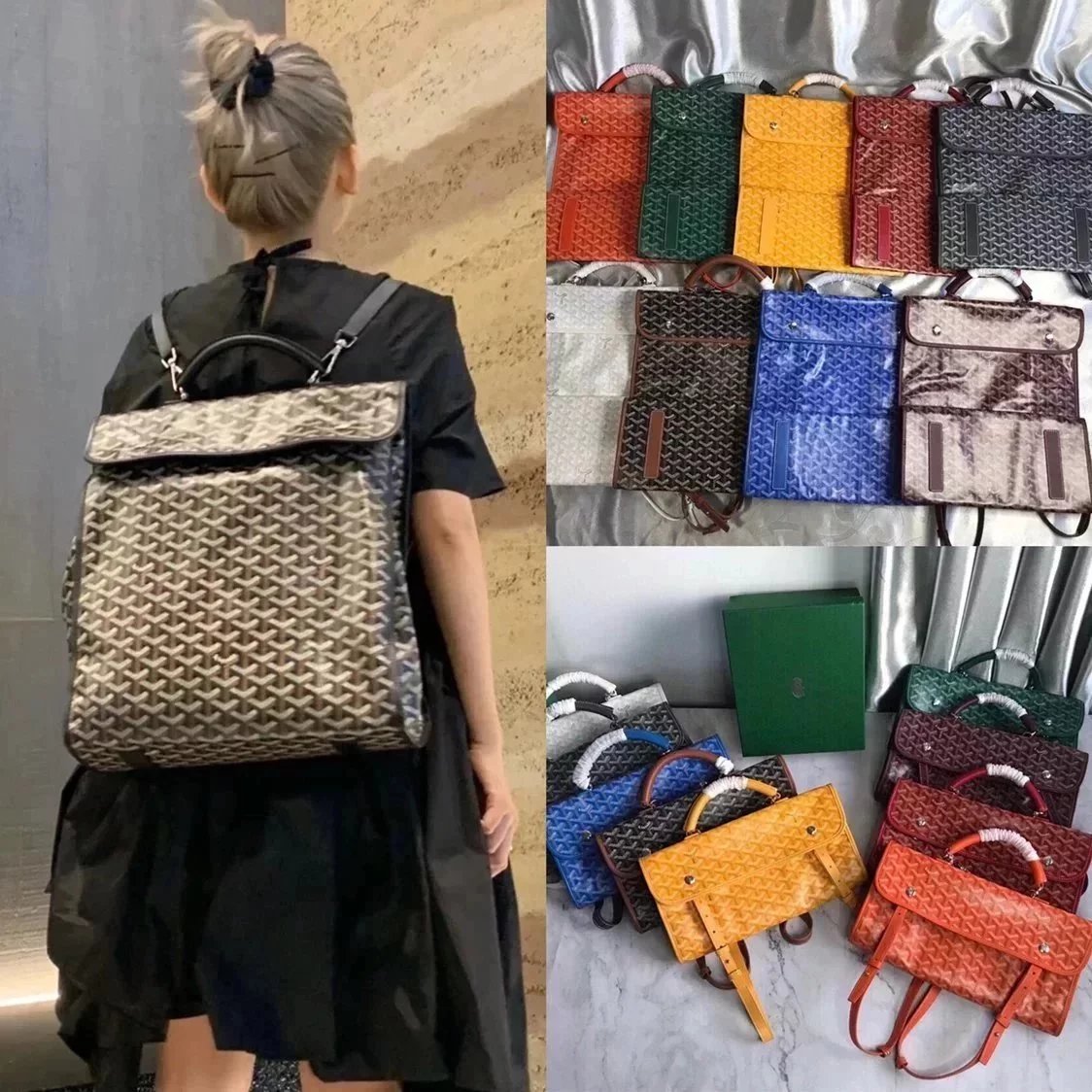 Goyard Bag Top version 【High Edition】SaintLeger Backpack020318Folding Bag Portable Briefcase Backpack Schoolbag Backpack Backpack Sports Bag Travel Bag Men's Bag