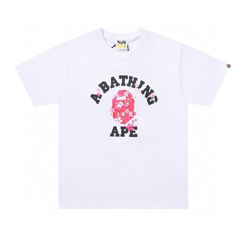 Bape T-shirt Top Version Counter Same Style Pure Cotton Summer Men's and Women's Same Fashion Loose All-Matching2024New Short Sleeve T T-shirt