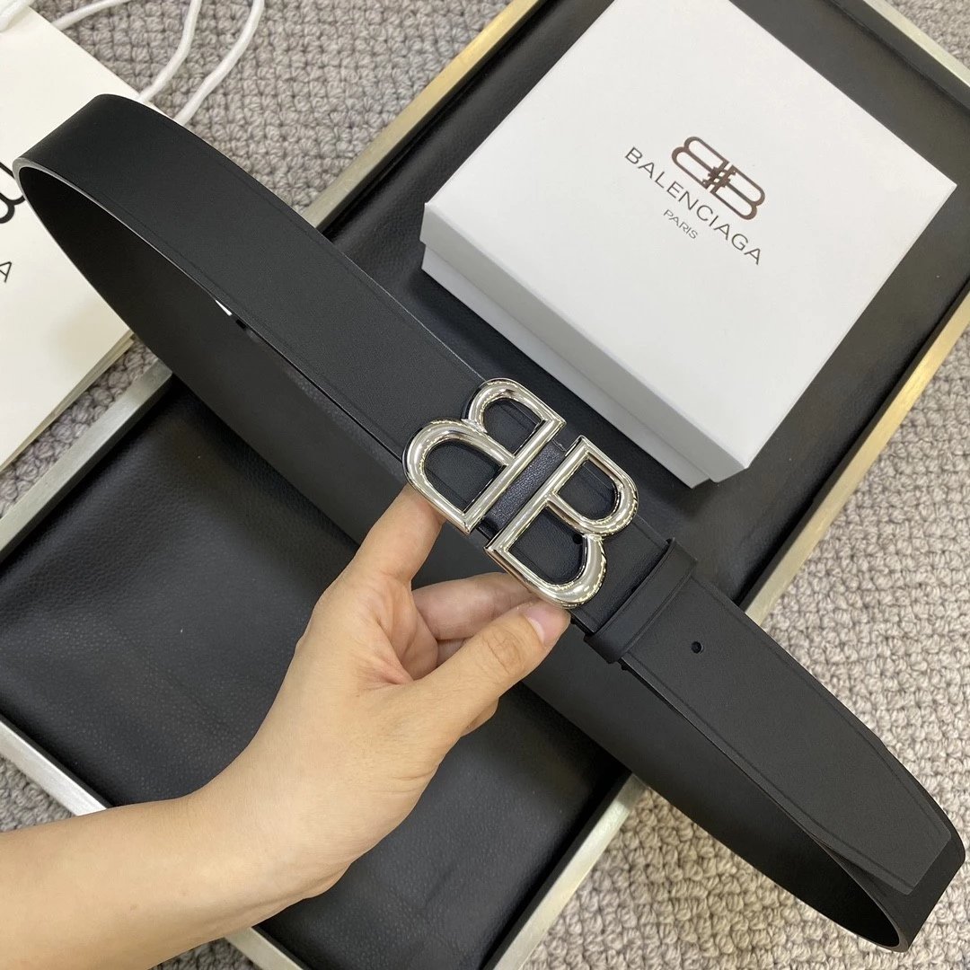 Balenciaga Belt Top version Original Order Men's Belt Fashion Retro Belt BB Distressed Men's Leather Belt Buckle Men's First Layer Cowhide Business Casual Belt Belt Men's Leather Belt Original Gift Box