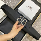 Balenciaga Belt Top version Original Order Men's Belt Fashion Retro Belt BB Distressed Men's Leather Belt Buckle Men's First Layer Cowhide Business Casual Belt Belt Men's Leather Belt Original Gift Box