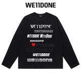 We11done Hoodie Top Version Zhao Lusi Yang Mi Long Sleeve T T-shirt Color Graffiti Letters Gradient Spring and Autumn