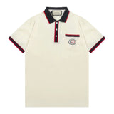 Gucci T-shirt Chest Letter Embroidery logoPOLO Shirt Lapel Short Sleeve25ss New Unisex Summer Short Sleeve OS Loose T Business Half Sleeve Shirt Plus Size T-Shirt