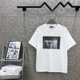 Balmain T-shirt Chest Patchwork Letter Print logo round Neck Short Sleeve25ss New Pure Cotton Unisex Style T T-shirt OS Loose Fit Base Shirt Top Half Sleeve T-Shirt