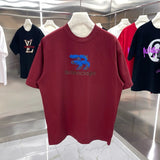 Balenciaga T-shirt 3D Silicone Woolen Hat Logo Logo Crew Neck Short Sleeve25ss New Pure Cotton Unisex Style T T-shirt OS Loose Fit Base Shirt Top Half Sleeve T-Shirt