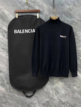 Balenciaga Sweater Coke Wool Blend Sweater Turtleneck Sweater Unisex Versatile Casual Jacket Inner and Outer Wear
