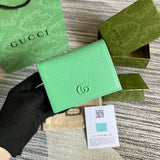 Gucci Wallet Top version 【Original Leather】2022New Wallet Marmont Series Card Holder Cowhide Short Wallet Wallet Men's and Women's Wallet456126