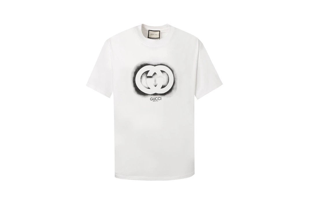 Gucci T-shirt Double G Gradient Print logo Round neck short-sleeve pure cotton T Unisex T-Shirt OS Loose Fit Base Shirt Summer New Casual Simple T-Shirt