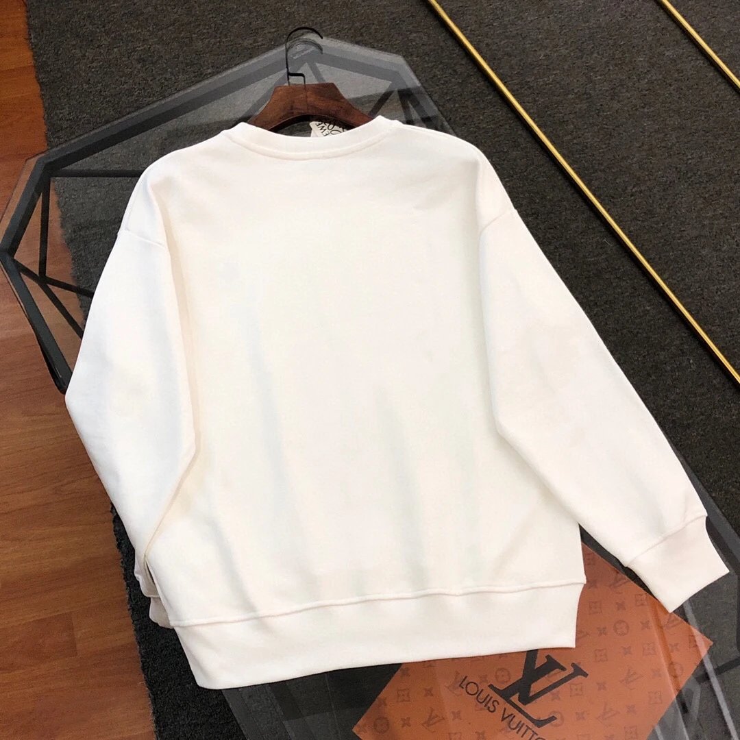 LOEWE Hoodie Classic Embroidery logo Round Neck Sweatshirt Long Sleeve Base Shirt Jacket Top Fashion Unisex Sports Casual Loose Fit Versatile Autumn Winter New Arrival