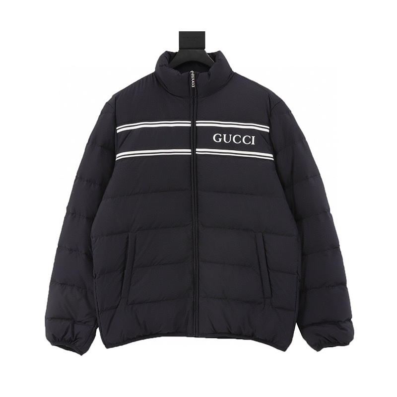 Gucci Down Jacket Classic Ribbon down Jacket（Lightweight）Same Style for Men and Women