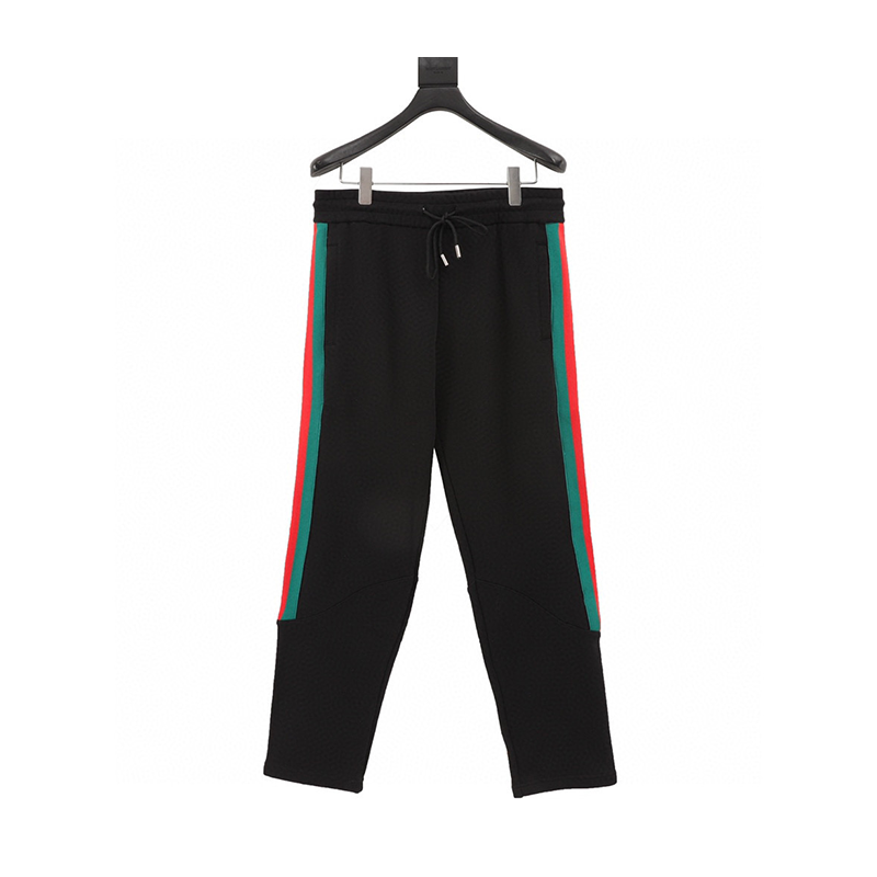 Gucci Sweatpants Three-Color Stripes Stripe Braid Contrast Color Trousers Same Style for Men and Women