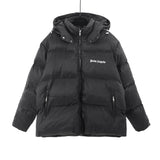 Palm Angels Down jacket Fashion Brand Two Bars Black and White Stripe Braid Cotton-Padded Clothes Couple's Stand Collar Cotton-Padded Outerwear Coat-CY