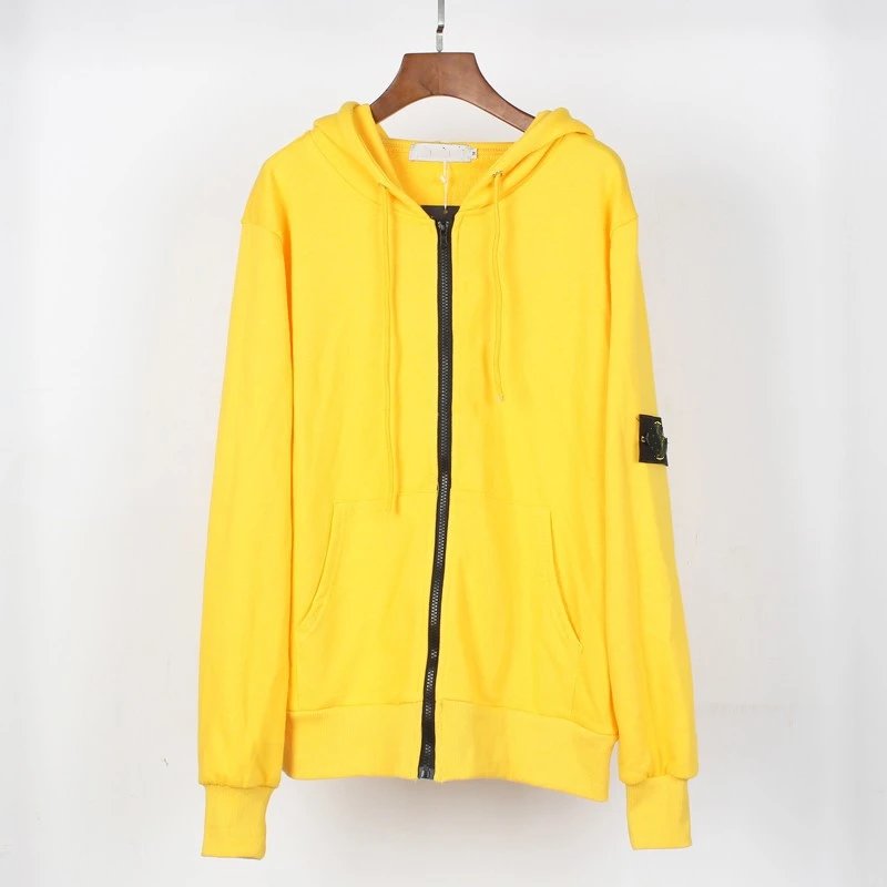 Stone Island Hoodie Spring and Autumn New European and American Fashion Brand Solid Color Zipper Cardigan Men and Women Couple Loose Hoodie Coat One Piece Dropshipping