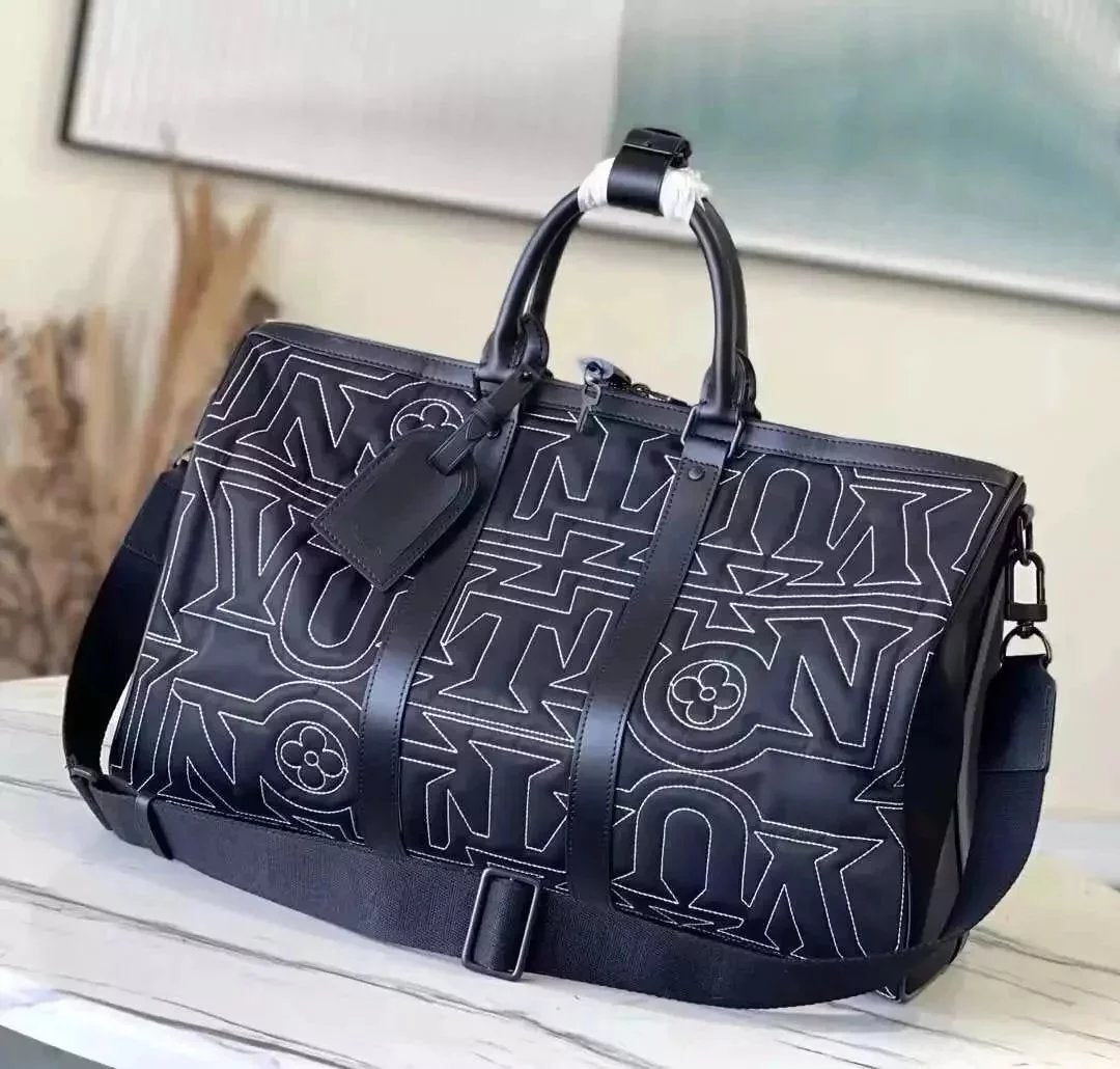 Louis Vuitton LV Travel Bag Top version Original Order M214282022Winter Ruixue Capsule Series Eye-Catching Classic Keepall45Travel Bag Business Traveling Luggage Bag Men's Handbag Travel Bag Large Capacity Gym Bag Men's Bag