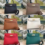 Hermes men's bag Top version 【H Handmade】Kelly bag252832Women's Bag Kelly Palm Grain Cowhide EpsomEP Leather Wax Line Sewing Portable One-Shoulder Crossboby Bag Gold Buckle Silver Buckle