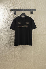 Louis Vuitton LV T-shirt Chest Letter Embroidery logo round Neck Short Sleeve25ss New Pure Cotton Unisex Style T T-shirt OS Loose Fit Base Shirt Top Half Sleeve T-Shirt