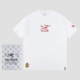 Arc'teryx T-shirt Chest Bird Letter Embroidery logo round Neck Short Sleeve25ss New Pure Cotton Unisex Style T Casual T-Shirt Base Layer Shirt OS Loose Fit Half Sleeve Top Plus Size