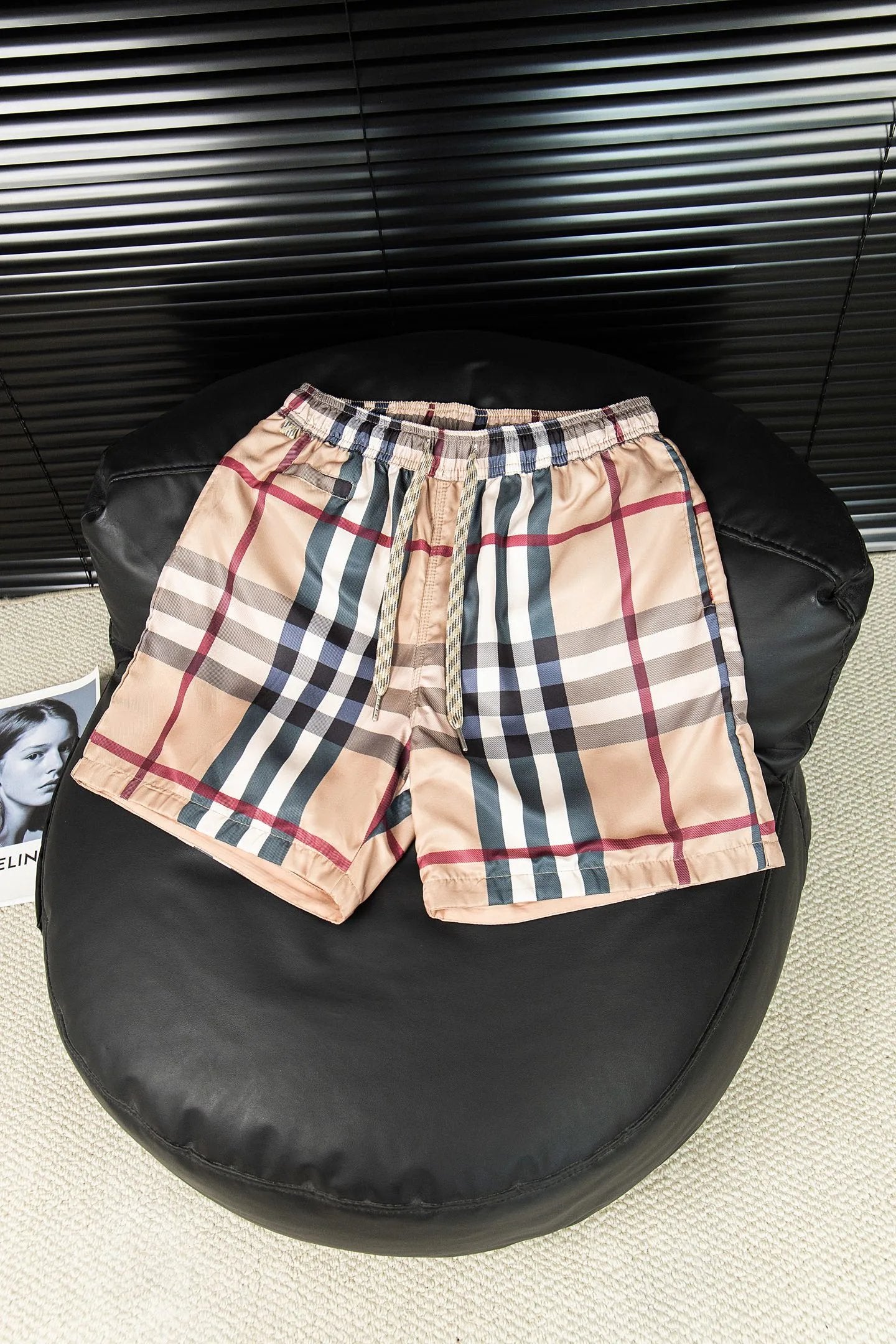 Burberry Shorts Large Plaid Pattern logo Five-point Shorts25ss New Drawstring Casual Summer Pants American Style5Two-in-One Casual Sweatpants for Men and Women, Pure Cotton Joggers