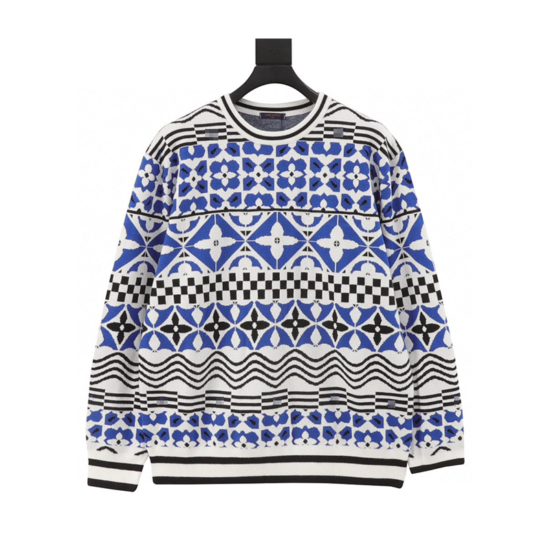 Louis Vuitton LV Sweater Geometric Jacquard Knitted Sweater for Men and Women