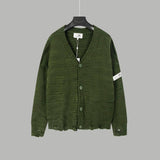 Maison Margiela Sweater Sleeve Patch Distressed Cardigan Sweater Loose Versatile Knitwear Large V Collared Jacket Coat os Unisex Sweater with Various Styles24ss Autumn and Winter New Products