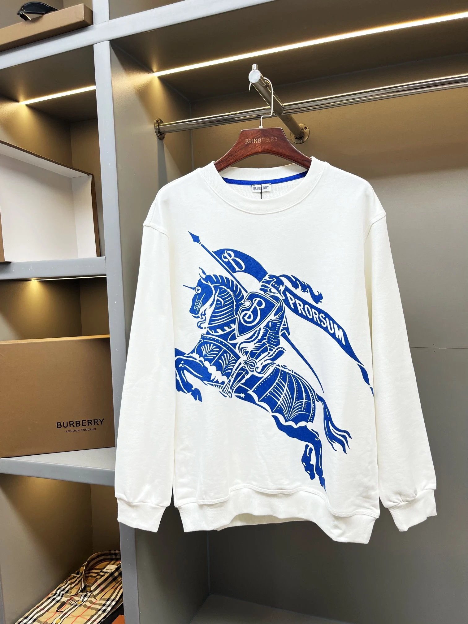 Burberry Hoodie Equestrian Knight Print Crewneck Sweatshirt Unisex Autumn Winter New Arrival