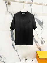 PRADA T-shirt Chest Triangular Plate Paste Cloth Embroidery logo round Neck Short Sleeve25ss New Pure Cotton Unisex Style T T-shirt OS Loose Fit Base Shirt Top Half Sleeve T-Shirt