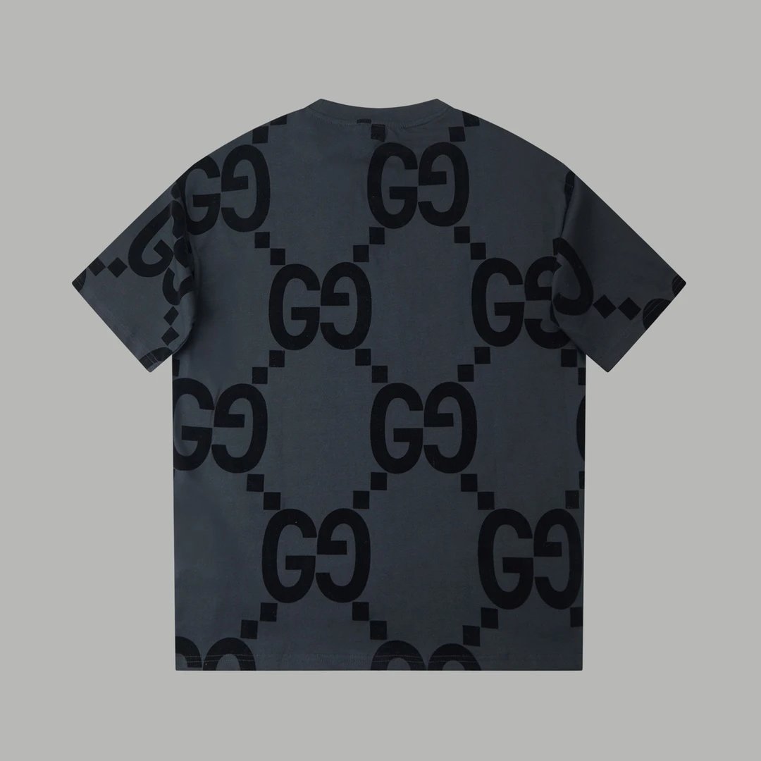 Gucci T-shirt All in Black Outfit G Letter Printing logo round Neck Short Sleeve25ss New pure cotton T Unisex T-Shirt OS Drop Shoulder Loose Fit Base Shirt Top T-Shirt Short Sleeve