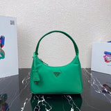 PRADA Bag Top version Original Order2020Re-Edition Autumn and Winter New Nylon Shoulder Girdle Hobo Nylon Shoulder Bag Underarm Bag Handbag Women's Bag2000