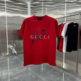 Gucci T-shirt Year of the Snake Limited Edition Chest Print logo round Neck Short Sleeve25ss New Pure Cotton Unisex Style T T-shirt OS Loose Fit Base Shirt Half Sleeve T-Shirt Top Half Sleeve