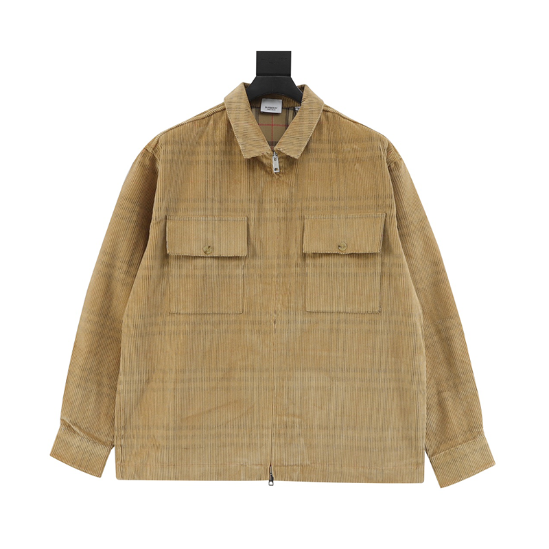 Burberry Jackets Corduroy Plaid Jacket for Men and Women