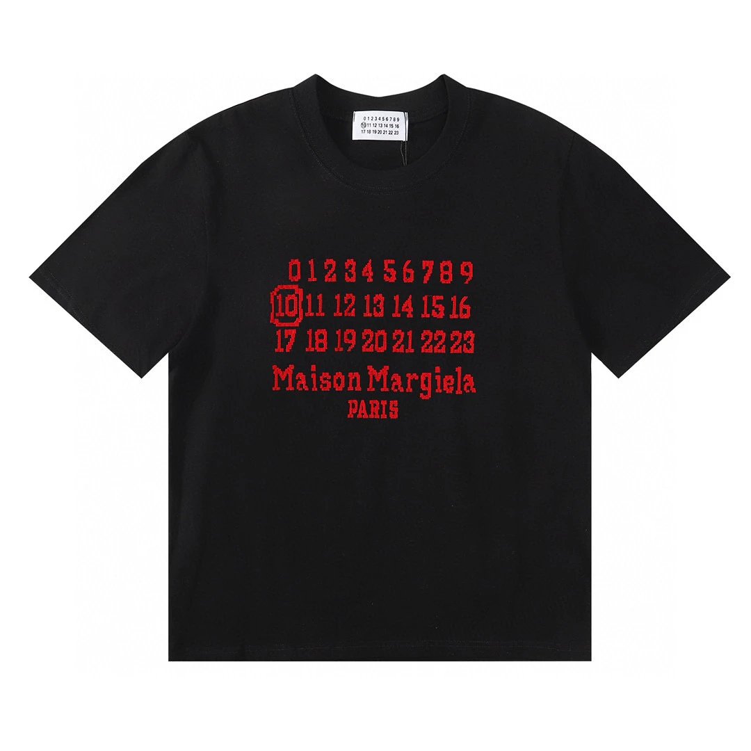 Maison Margiela T-shirt Top Version Joint Name Embroidered Letter Short Sleeve Men T Women's T-shirt