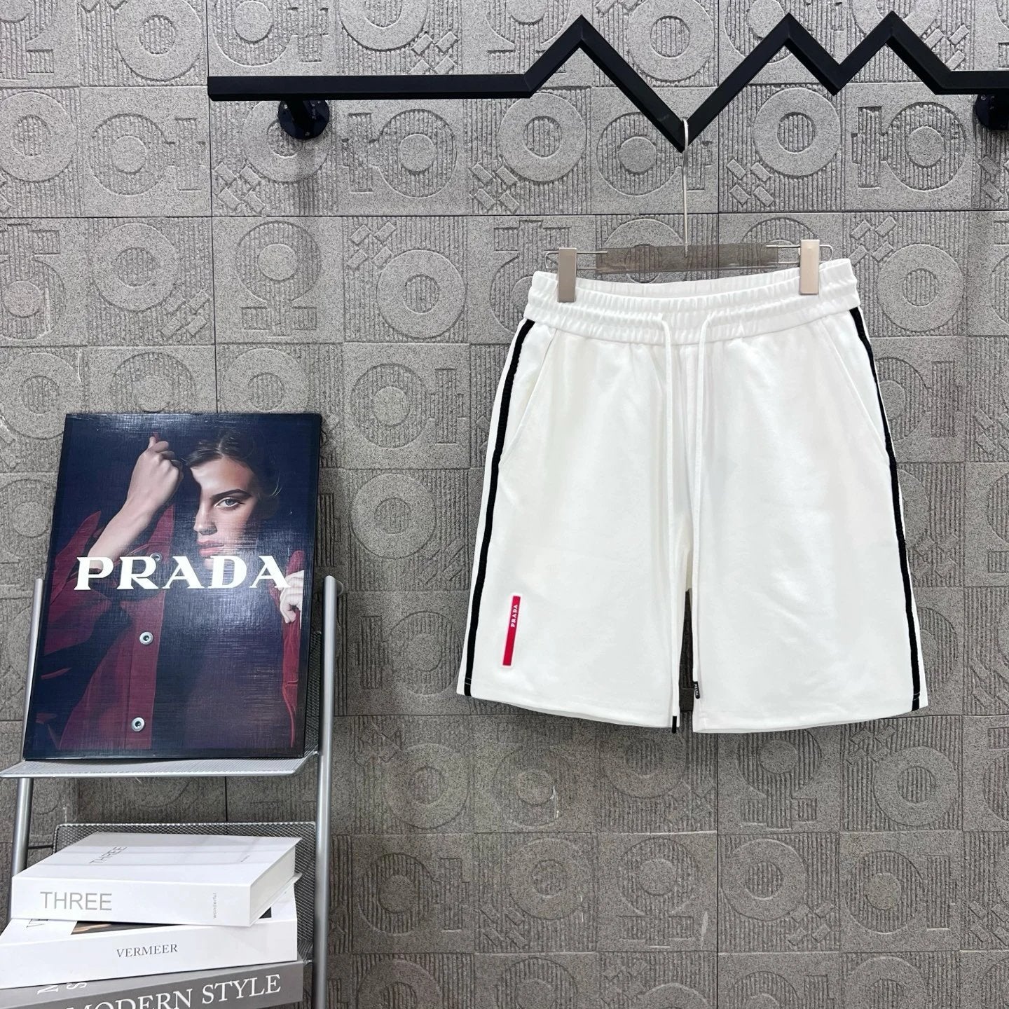 PRADA Shorts Rubber Band Letter Ribbon Patchwork logo Five-point Shorts25ss New Drawstring Casual5Two-Piece Casual Sweatpants Summer Pants Unisex Pure Cotton Sweatpants