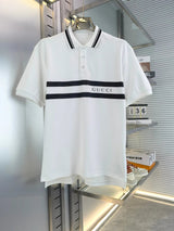 Gucci T-shirt Chest Letters logo Printing POLO Shirt Lapel Short Sleeve25ss New Unisex Summer Loose Short Sleeve T Business Commuter Short Sleeve Shirt Plus Size T-Shirt