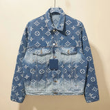 Louis Vuitton LV Jackets Heavy Embroidered Full Print Jacquard logo Gradient Color Denim Jacket Unisex Same Style