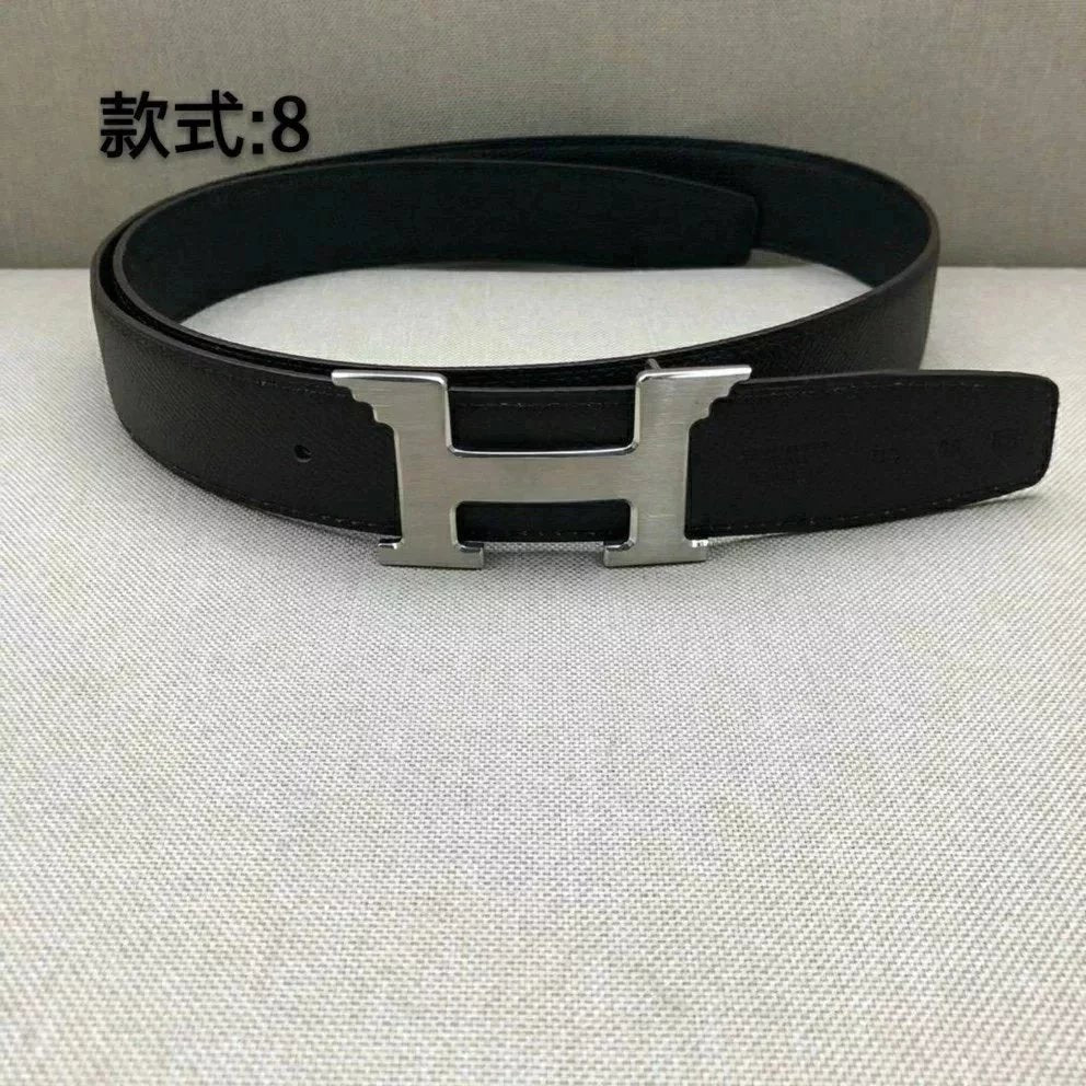 Hermes Belt Top version Men's and Women's Leather Belt Double-Sided Belt Italy Imported Cowhide Leather Original Leather Pure Steel Buckle Palm Grain h Home Double h Buckle Jeans Button