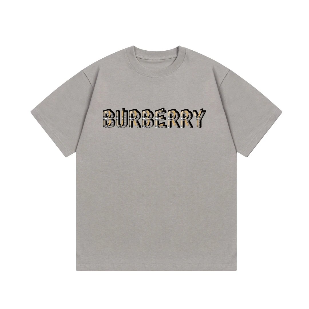Burberry T-shirt Chest Plaid Letter Print Logo Logo Crew Neck Short Sleeve25ss New pure cotton T Unisex T-Shirt OS Loose Fit Base Shirt Top Half Sleeve T-Shirt
