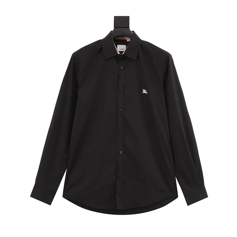 Burberry Shirt Men's and Women's Embroidered Long-Sleeved Shirt